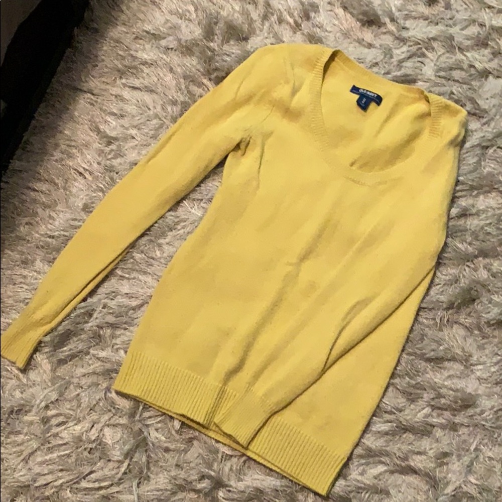 Yellow knit sweater